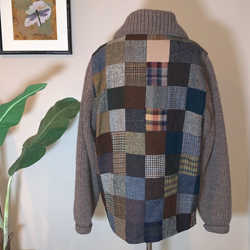 Orvis Multicolor Patchwork Shawl Collar Jacket - image 3